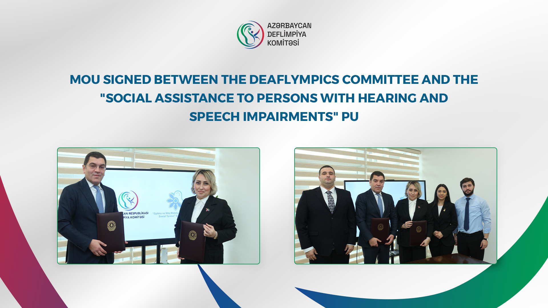 MOU signed between the Deaflympics Committee and the "Social Assistance for Persons with Hearing and Speech Disabilities" PU