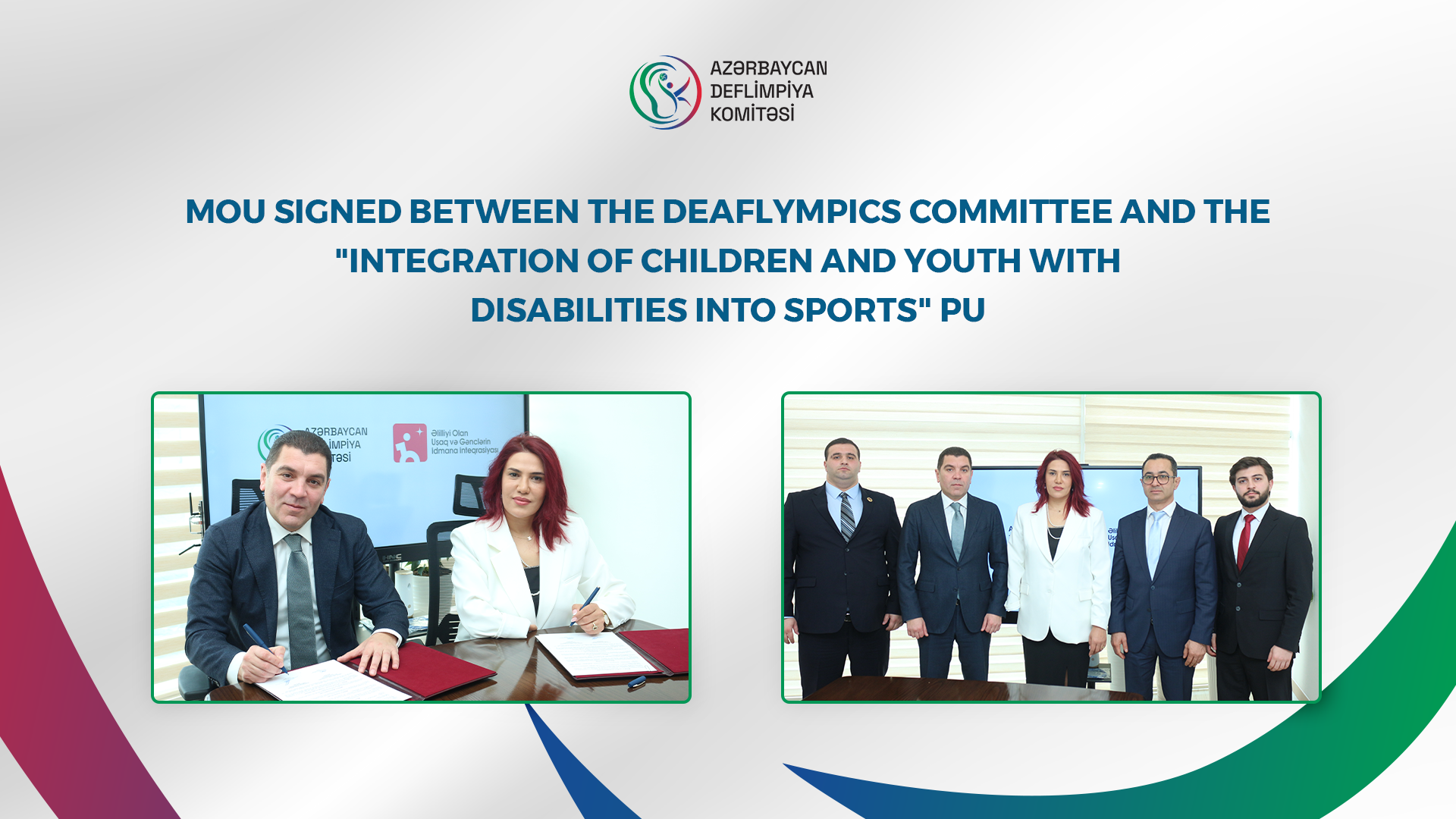 MOU signed between the Deaflympics Committee and the 'Integration of Children and Youth with Disabilities into Sports' PU