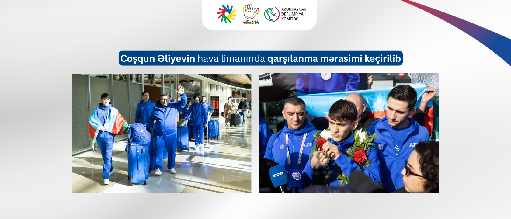 Coşqun Əliyevin hava limanında qarşılanma mərasimi keçirilib